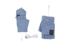 USB Heated Warmer Gloves Half Finger Mitten Electric Heated Gloves for Work Cycling Skiing Outdoor Snow -Blue