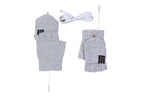 USB Heated Warmer Gloves Half Finger Mitten Electric Heated Gloves for Work Cycling Skiing Outdoor Snow -Gray