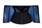 Women's Workout Waist Trainer - 3-Row Hook & Zip Slimming Belt for Yoga & Fitness - Blue & S