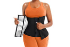 Women's Workout Waist Trainer - 3-Row Hook & Zip Slimming Belt for Yoga & Fitness - Silver & L