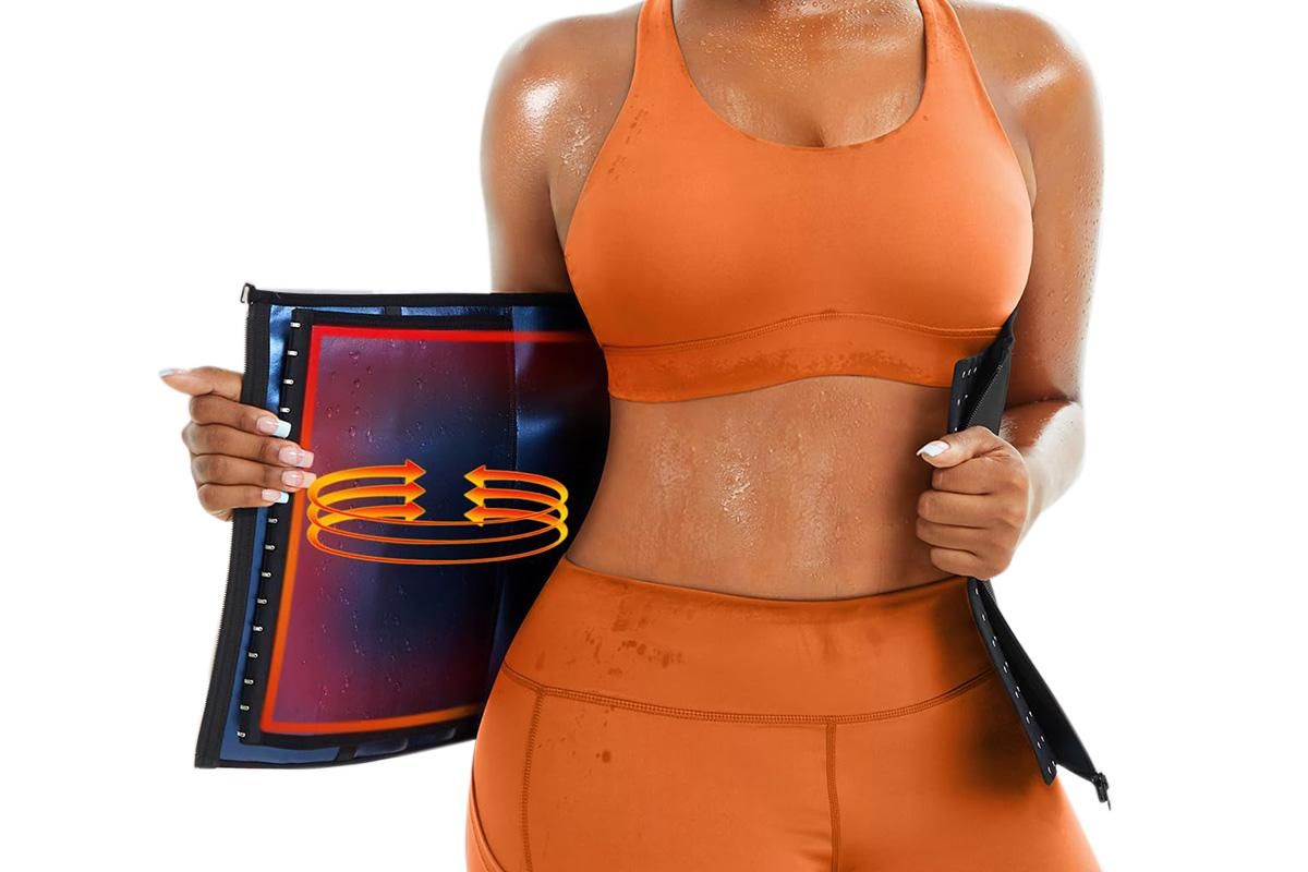 Women's Workout Waist Trainer - 3-Row Hook & Zip Slimming Belt for Yoga & Fitness - Blue & XXL