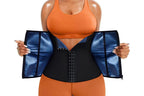 Women's Workout Waist Trainer - 3-Row Hook & Zip Slimming Belt for Yoga & Fitness - Silver & 3XL