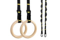 Wooden Gymnastic Rings Set Adjustable Fitness Rings for Home Workouts