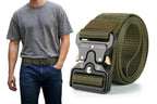 Nylon Tactical Belt Quick-Release for Outdoor Work Daily - Khaki