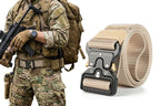 Nylon Tactical Belt Quick-Release for Outdoor Work Daily - Black