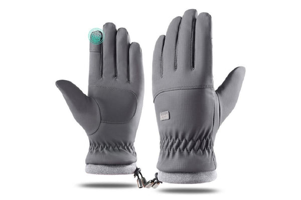 Winter Water Repellent Ski Snow Warm Gloves with Touchscreen Fingers - Gray