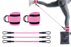 6Pcs Ankle Resistance Bands Ankle Bands for Working Out with Cuffs Resistance Bands -Pink
