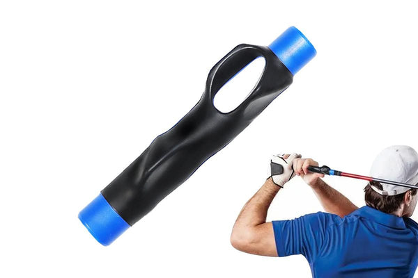 Golf Club Grip Trainer Attachment for Improved Hand Positioning -Blue
