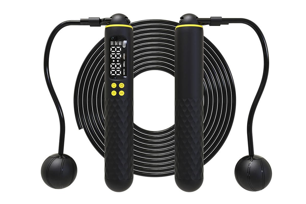 Smart Digital Jump Rope for Accurately Counts Jumps Sets Goals and Monitors Progress -Black