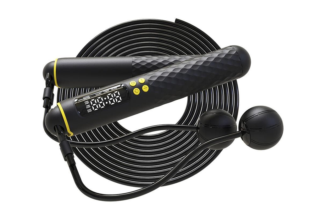 Smart Digital Jump Rope for Accurately Counts Jumps Sets Goals and Monitors Progress -Black