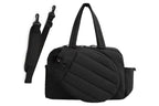 Womens Tennis Gym Bag Sports Tote Fits Two Rackets with Shoe Compartment - Black