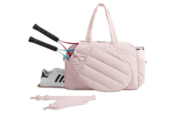 Women's Tennis Gym Bag Sports Tote Two Rackets with Shoe Compartment - Pink