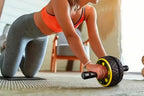 Wide Ab Roller Wheel for Home Gym Core Training - Yellow