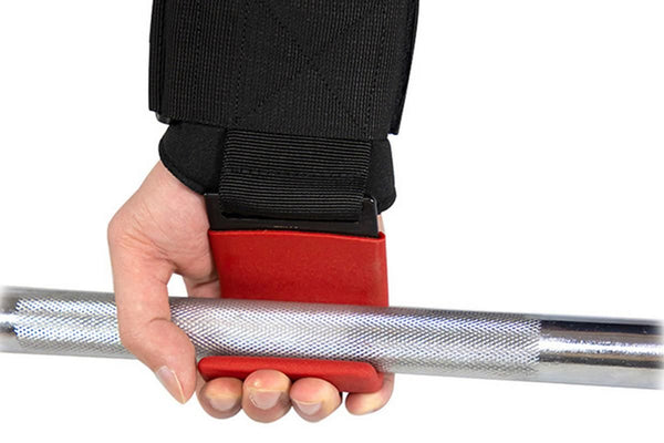 2pcs Weight Lifting Hook Hand Grip Support Wrist Straps Powerlifting Grips Gym Gloves(Red)
