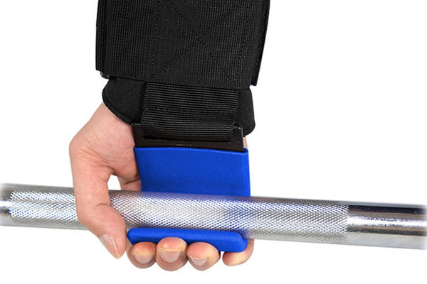 2pcs Weight Lifting Hook Hand Grip Support Wrist Straps Powerlifting Grips Gym Gloves(Blue)