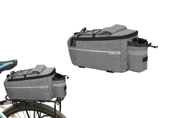 Cycling Rear Rack Water-resistant Storage Bottle Luggage Bag Bike Rear Pannier Bag - Grey