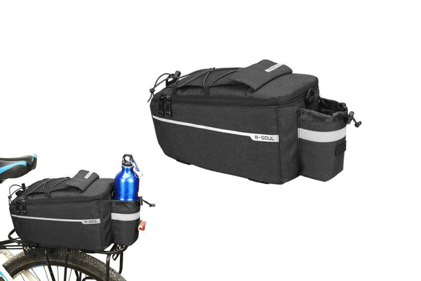 Cycling Rear Rack Water-resistant Storage Bottle Luggage Bag Bike Rear Pannier Bag - Black
