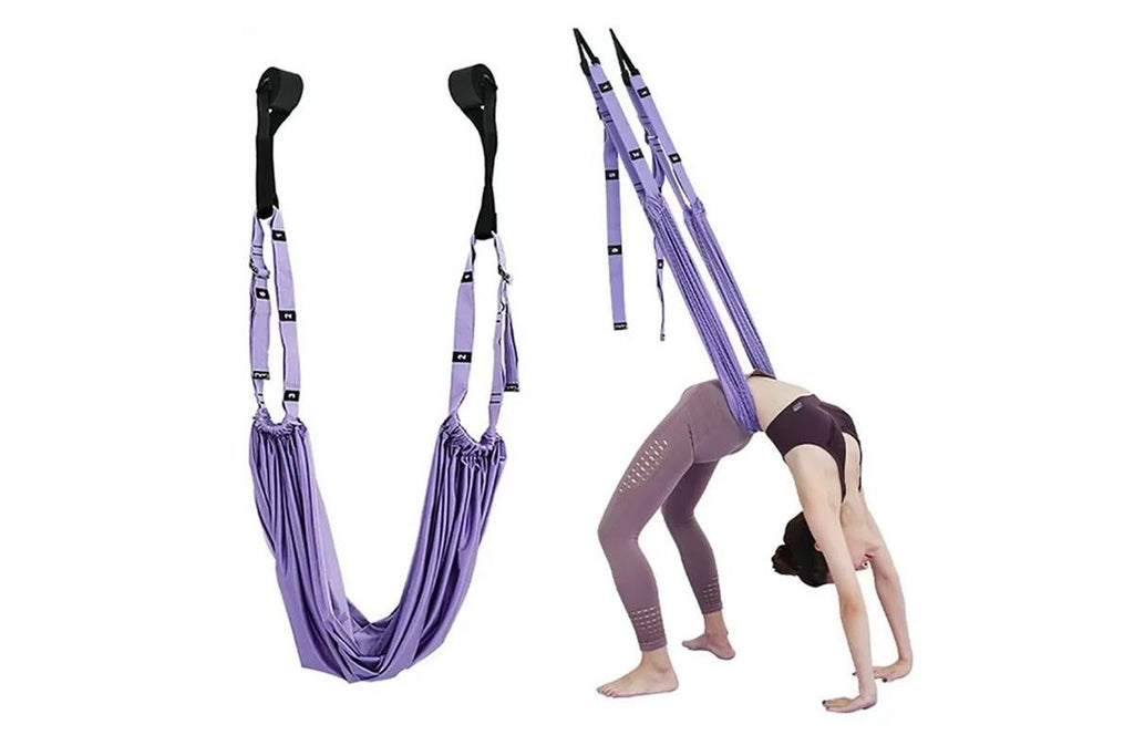 Stretching Exercise Belt Ballet Band Leg with Door Anchor Flexibility Trainer for Dance Aerial Yoga Ballet -Pink