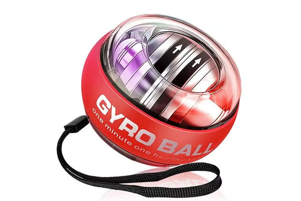 LED Wrist Ball Trainer Auto-Start Wrist Strengthener Gyroscopic Forearm Exerciser Gyro Ball for Strengthen Arms Muscles Wrist -Red