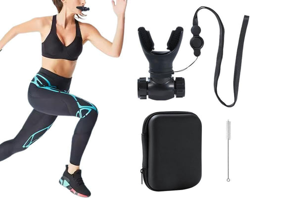 Respiratory Trainer Compact Lung Exercise Device Breathing Trainer -Black