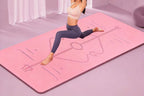 TPE Yoga Mat Exercise Fitness Sport Non Slip Workout Mat with Body Alignment Lines