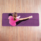 TPE Yoga Mat Exercise Fitness Sport Non Slip Workout Mat with Body Alignment Lines