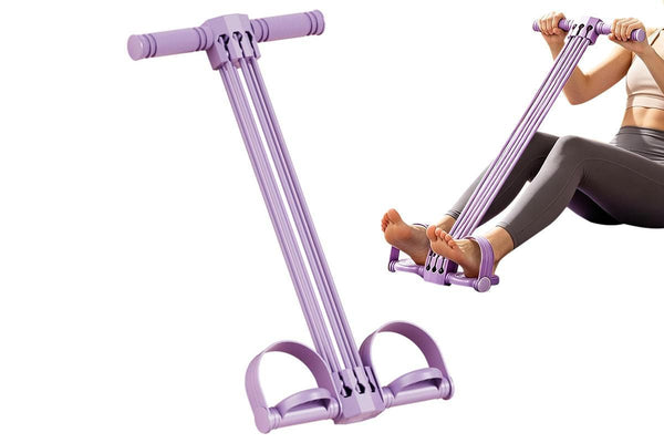 Pedal Resistance Band with Handles Adjustable Detachable Multifunction Pedal Resistance Band for Abs Arms Waist Legs Home Fitness - Purple