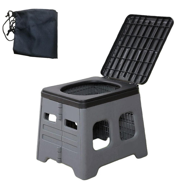 Portable Folding Toilet for Camping and Travel Grey