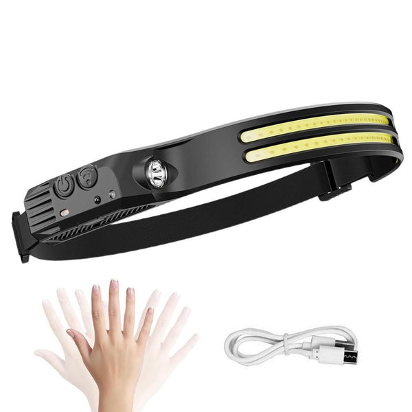 Rechargeable Head Torch Motion Sensor USB Headlamp for Outdoor Activities