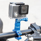 360-Degree Rotating Bike Handlebar Mount for GoPro Hero 13 12 11 Cameras Blue