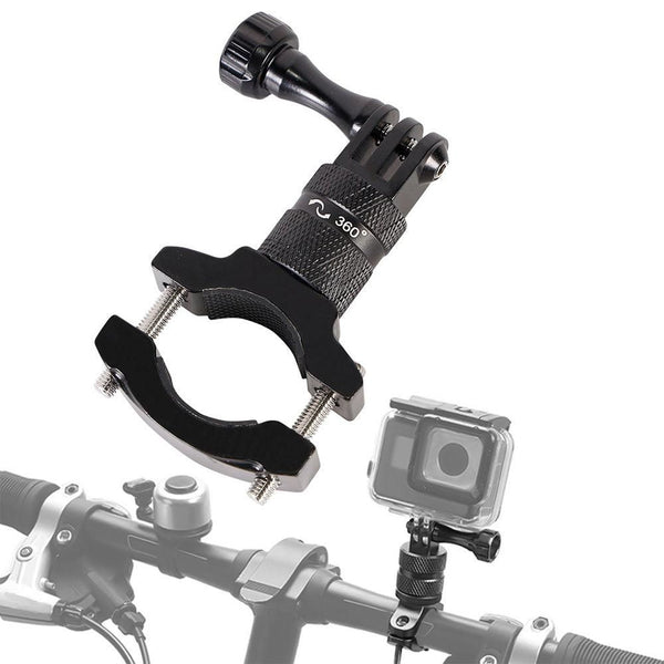 360-Degree Rotating Bike Handlebar Mount for GoPro Hero 13 12 11 Cameras Black