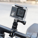 360-Degree Rotating Bike Handlebar Mount for GoPro Hero 13 12 11 Cameras Black