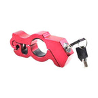 Motorcycle Bicycle Handlebar Anti-Theft Lock Grip Security Accessory Red
