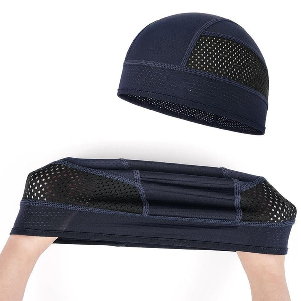 Skull Cap Helmet Liner - Cycling & Motorcycle Cap for Under Helmet Use Navy Blue