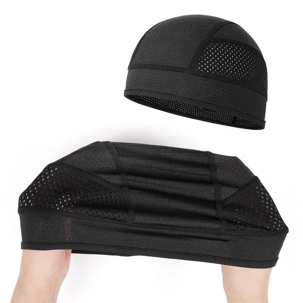 Skull Cap Helmet Liner - Cycling & Motorcycle Cap for Under Helmet Use Black