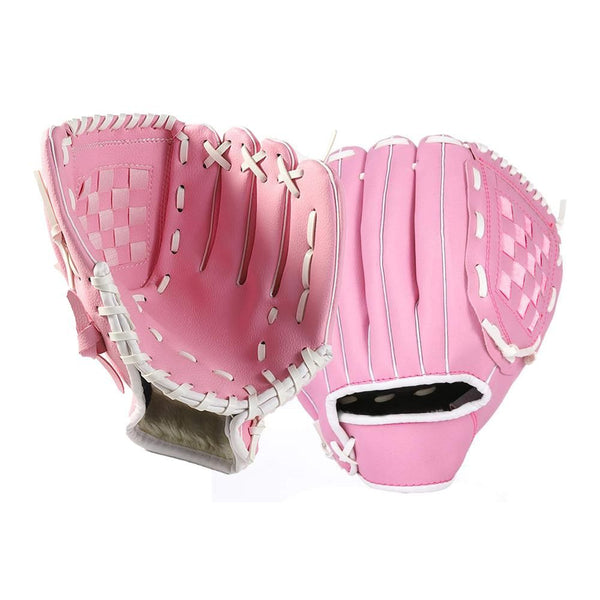 1X Baseball Glove Softball Training Mitt Left Hand Gloves for Adult Pink - S