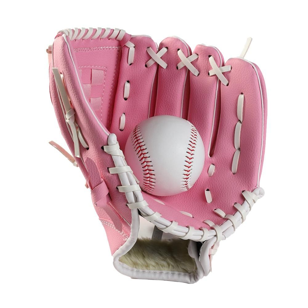 1X Baseball Glove Softball Training Mitt Left Hand Gloves for Adult Pink - M