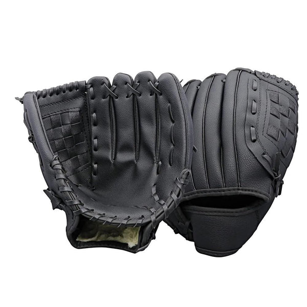 1X Baseball Glove Softball Training Mitt Left Hand Gloves for Adult Black - S