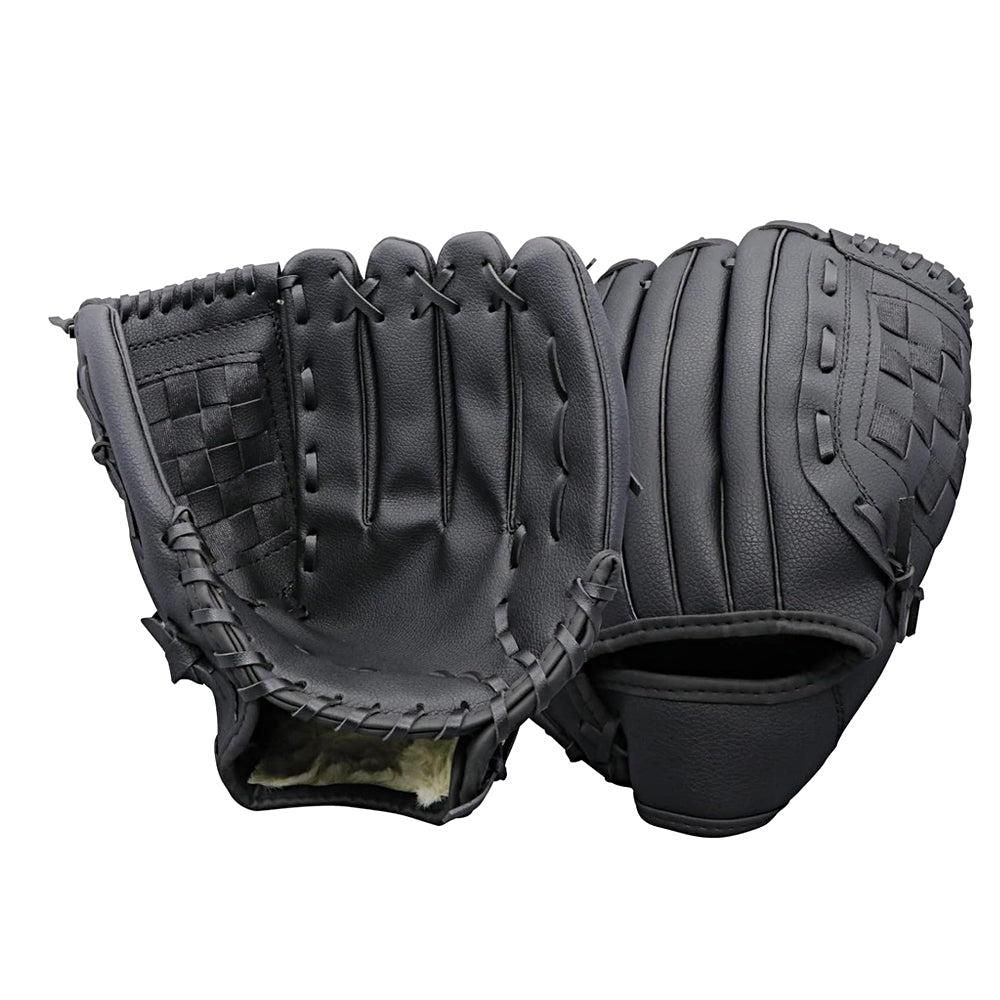 1X Baseball Glove Softball Training Mitt Left Hand Gloves for Adult Black - M