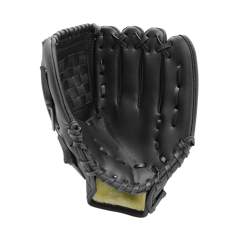 1X Baseball Glove Softball Training Mitt Left Hand Gloves for Adult Black - M