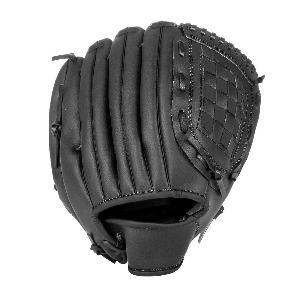 1X Baseball Glove Softball Training Mitt Left Hand Gloves for Adult Black - M