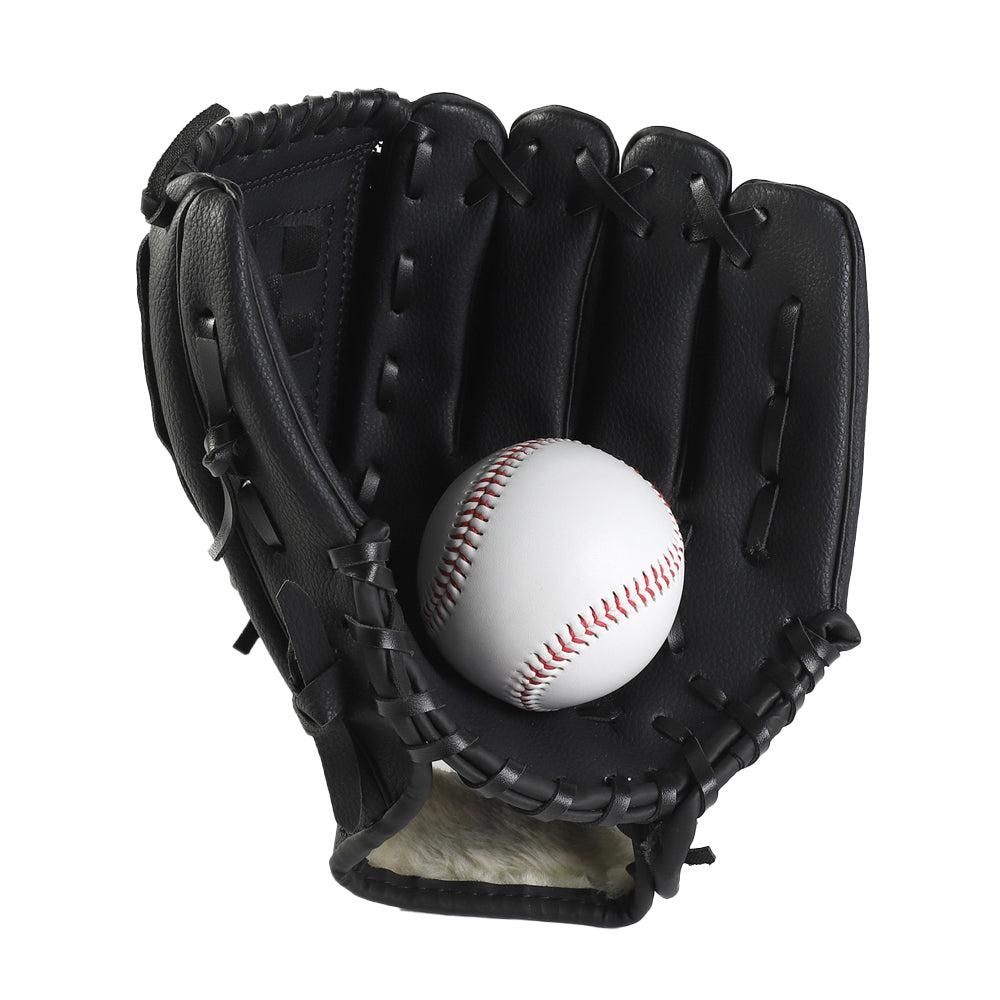1X Baseball Glove Softball Training Mitt Left Hand Gloves for Adult Black - M