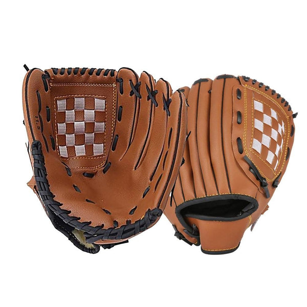 1X Baseball Glove Softball Training Mitt Left Hand Gloves for Adult Brown - M
