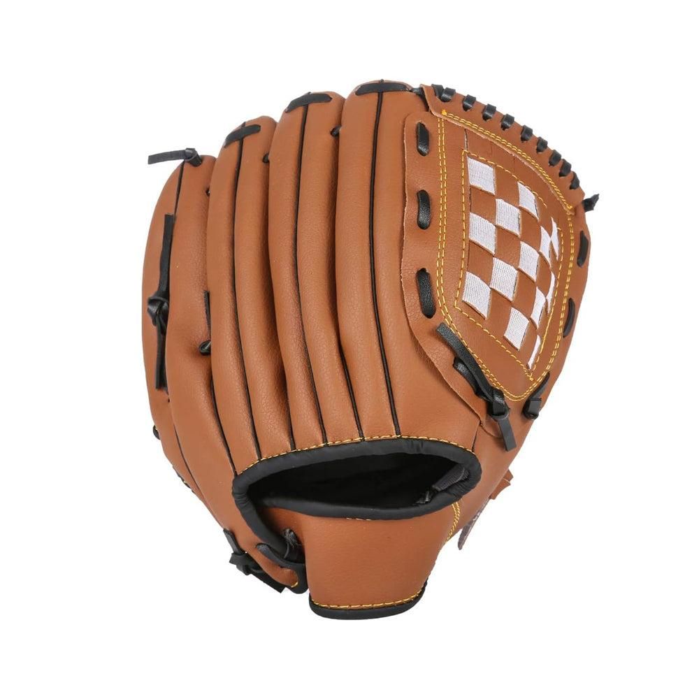 1X Baseball Glove Softball Training Mitt Left Hand Gloves for Adult Brown - M