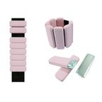 1Pair Adjustable Wrist Ankle Weight Bangles Wearable Fitness Training Bangles - Gray