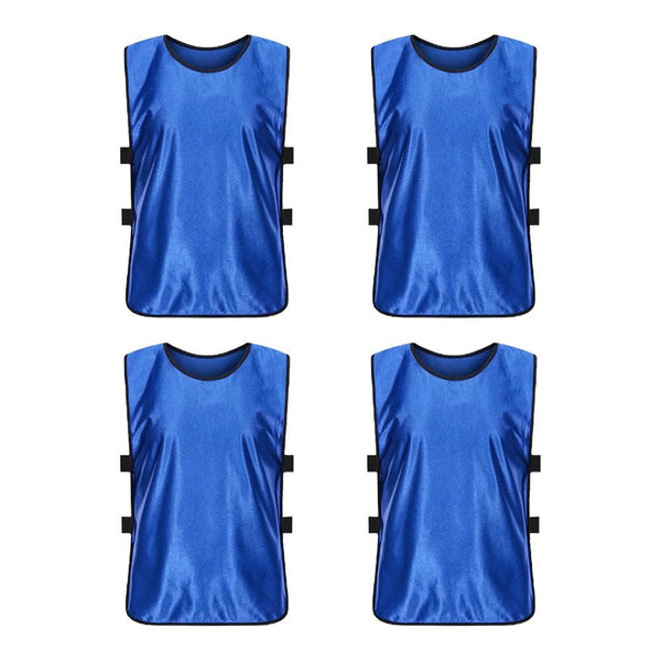 4Pcs Scrimmage Training Vest Team Sports Games Practice Jersey - Blue