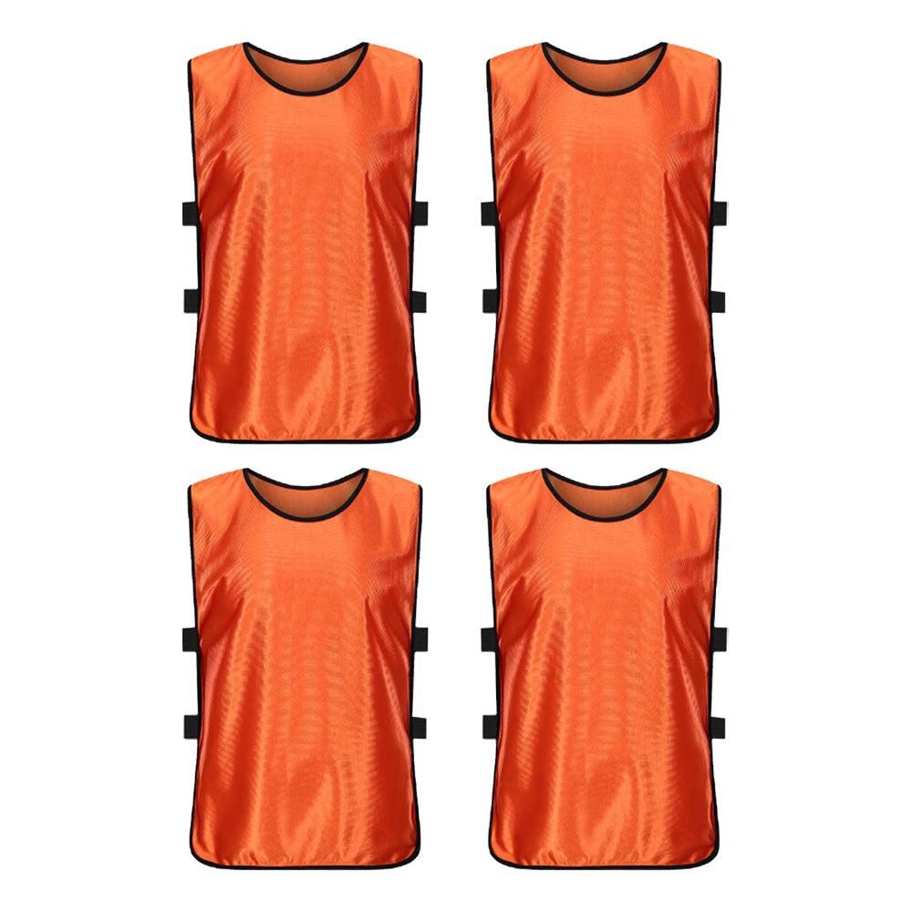 4Pcs Scrimmage Training Vest Team Sports Games Practice Jersey Red