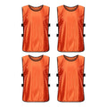 4Pcs Scrimmage Training Vest Team Sports Games Practice Jersey Orange