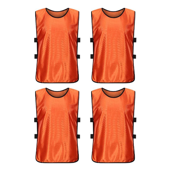 4Pcs Scrimmage Training Vest Team Sports Games Practice Jersey - Orange
