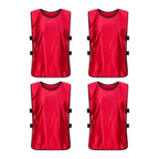 4Pcs Scrimmage Training Vest Team Sports Games Practice Jersey Orange